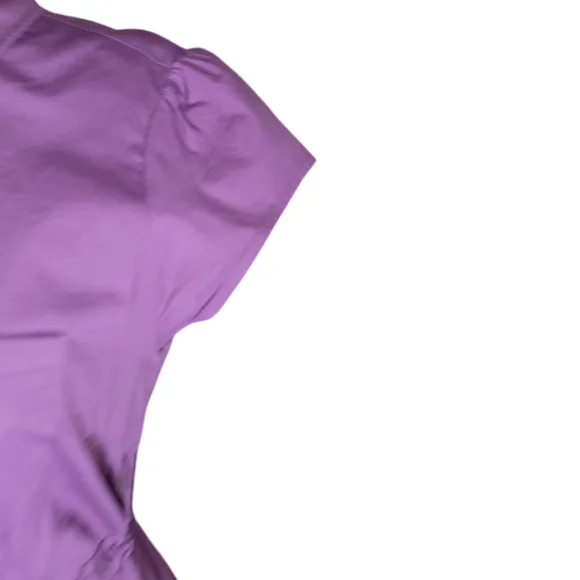 Merona button closure cap sleeve purple shirt dress size medium - Picture 4 of 12